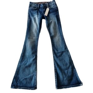 Nwt Rock revival women's flare leg mid rise Lux jeans size 25